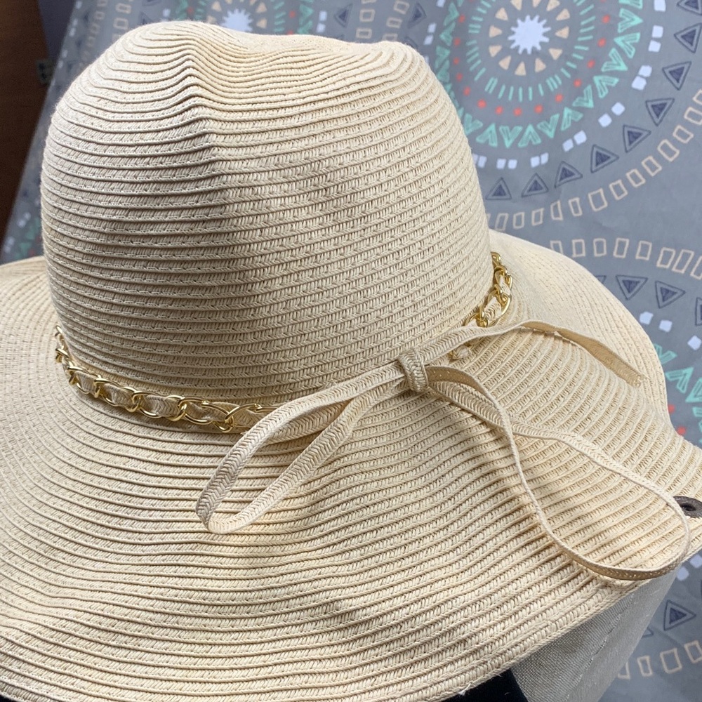 Peter Grimm Tan and Gold Wide-Brimmed Sun Hat - Picture 7 of 10